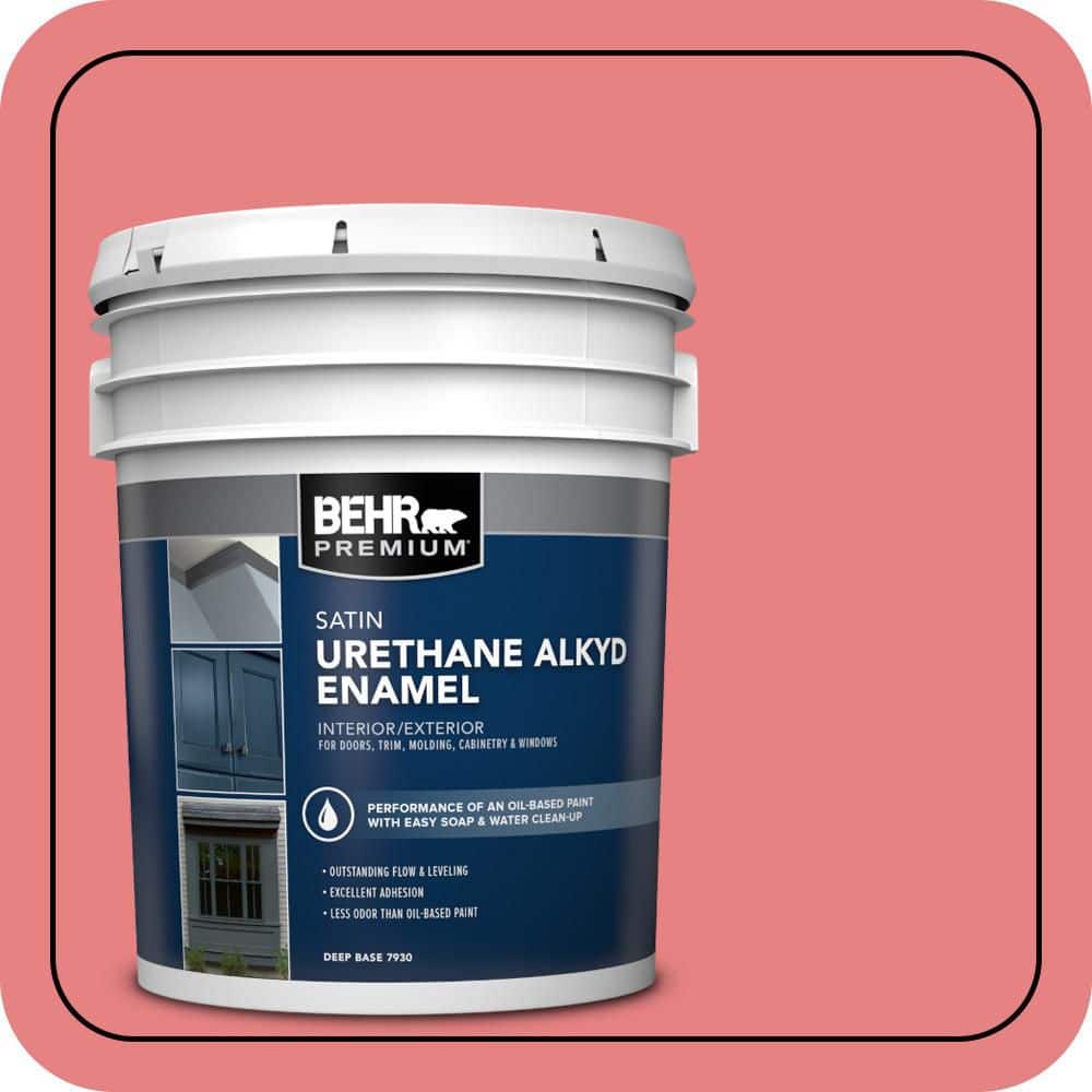 BEHR PREMIUM 5 gal. #P170-4 Sugar Poppy Urethane Alkyd Satin Enamel Interior/Exterior Paint