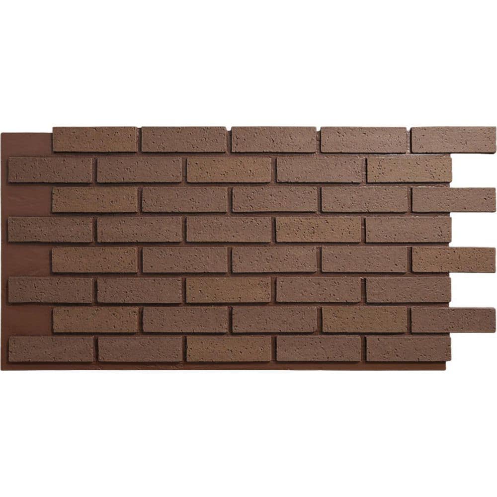 Ekena Millwork EverStone Traditional Faux Brick Panel, 44"W x 21 3/4"H x 3/4"D, Chestnut Color (1)