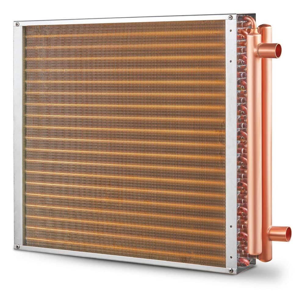SKYSHALO Heat Exchanger Water to Air, 20 x 20 in. with 3-Row 3/8 in. Copper Ports, 242 Aluminum Fins Heat Exchanger for Outdoor (1)