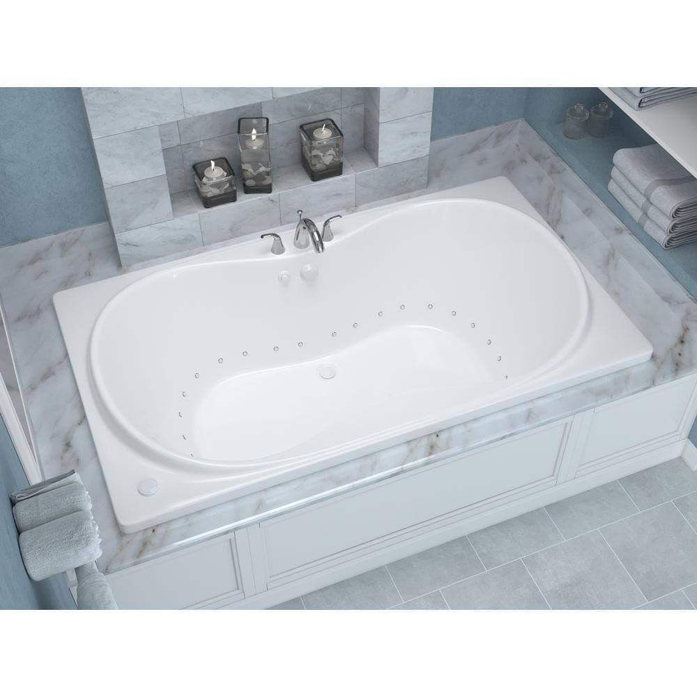 Universal Tubs Star Series 72 in. x 42 in. Rectangular Air Bathtub with Center Drain and Aromatherapy Bubbles in Glossy Smooth White (3)