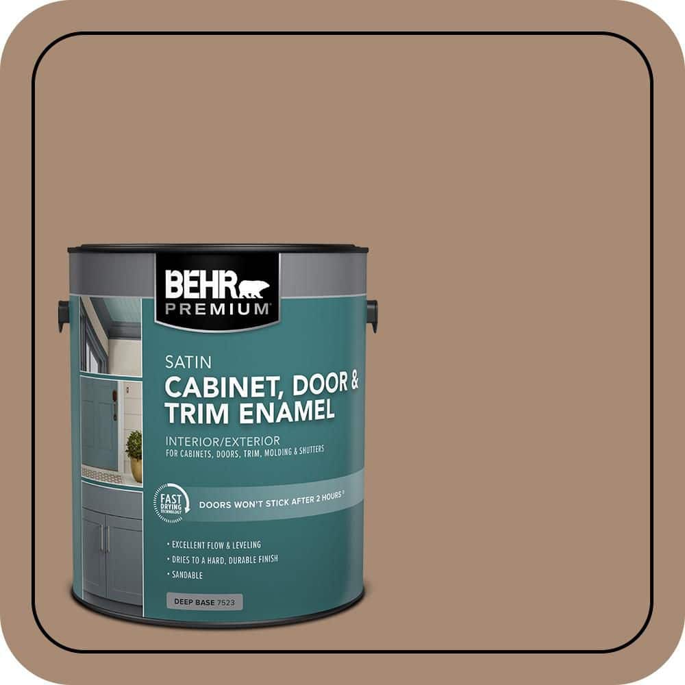 BEHR PREMIUM 1 gal. #N240-5 Rodeo Tan Satin Enamel Interior/Exterior Cabinet, Door & Trim Paint (1)