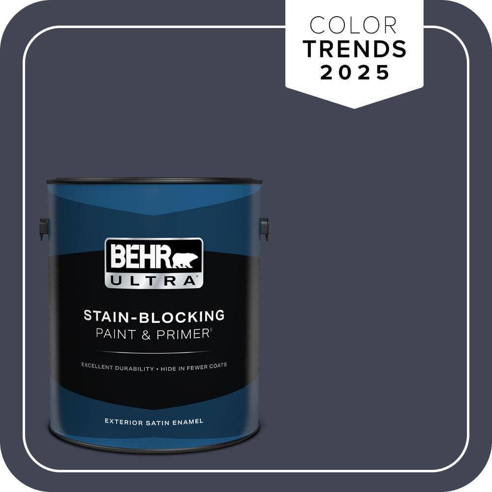 BEHR ULTRA 1 gal. #PPU15-19 Black Sapphire Satin Enamel Exterior Paint & Primer