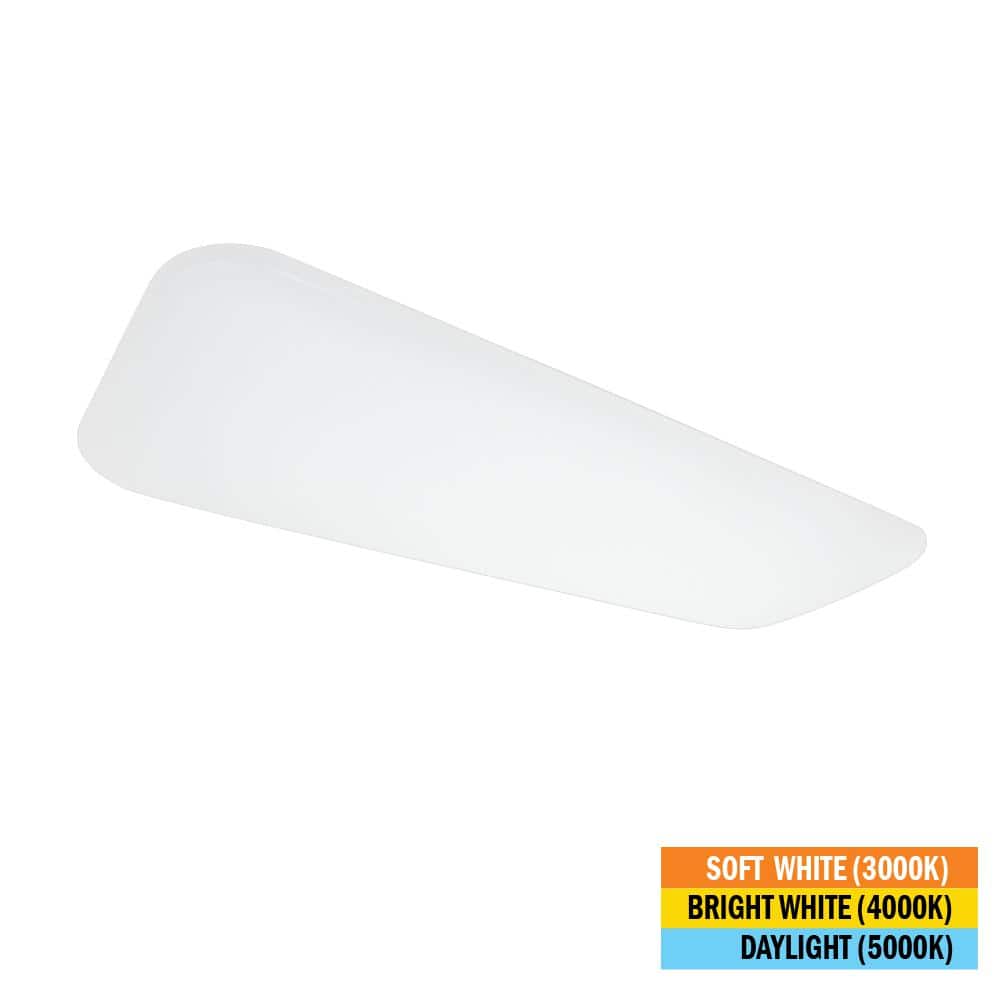 Commercial Electric 48 in. x 18 in. Classic White LED Flush Mount Closet Light 5800 Lumens 65-Watt Adjustable CCT Kitchen Light Dimmable (2)