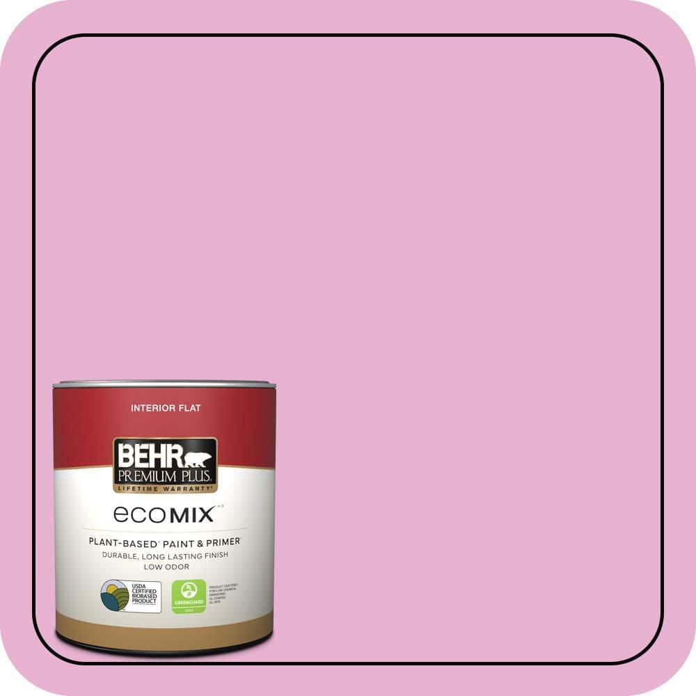BEHR PREMIUM PLUS 1 qt. #P120-2 Gumball Flat EcoMix Plant-Based Interior Paint & Primer (1)