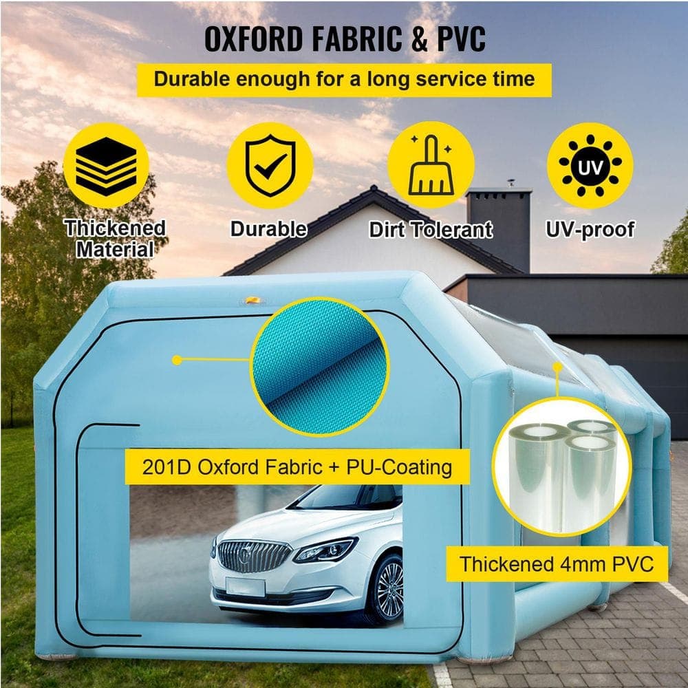 SKYSHALO 26 x 15 x 10 ft. Portable Inflatable Paint Booth, Upgraded Blow Up Spray Booth Tent, Auto Paint Workstation (3)