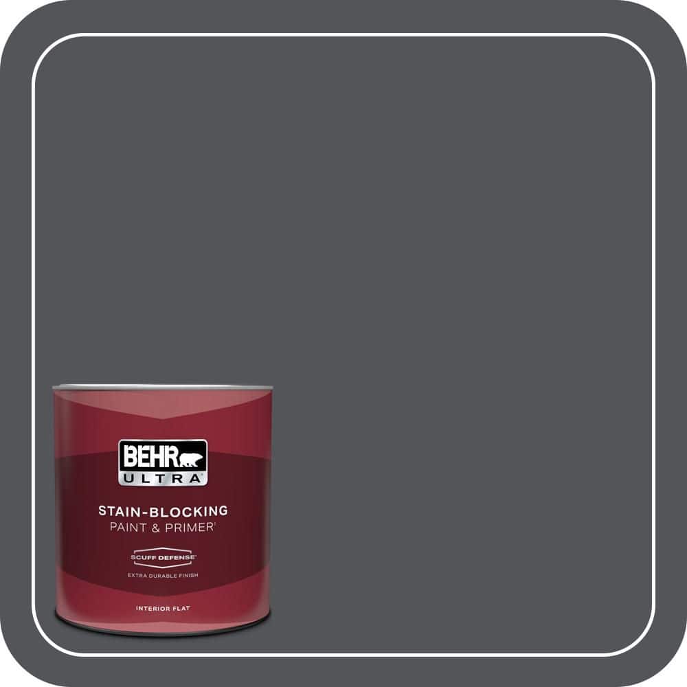 BEHR ULTRA 1 qt. #N510-6 Orion Gray Extra Durable Flat Interior Paint & Primer (1)