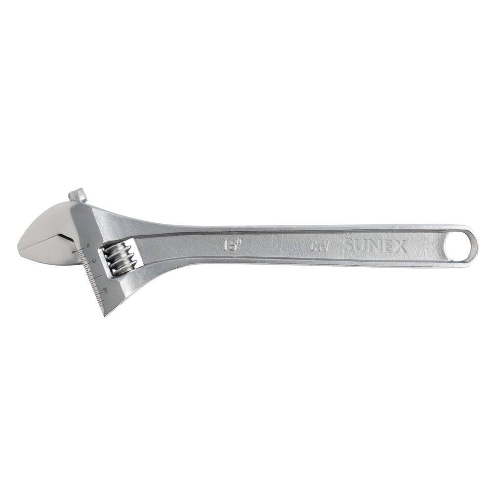 SUNEX TOOLS 15 in. Chrome Adjustable Wrench (2)