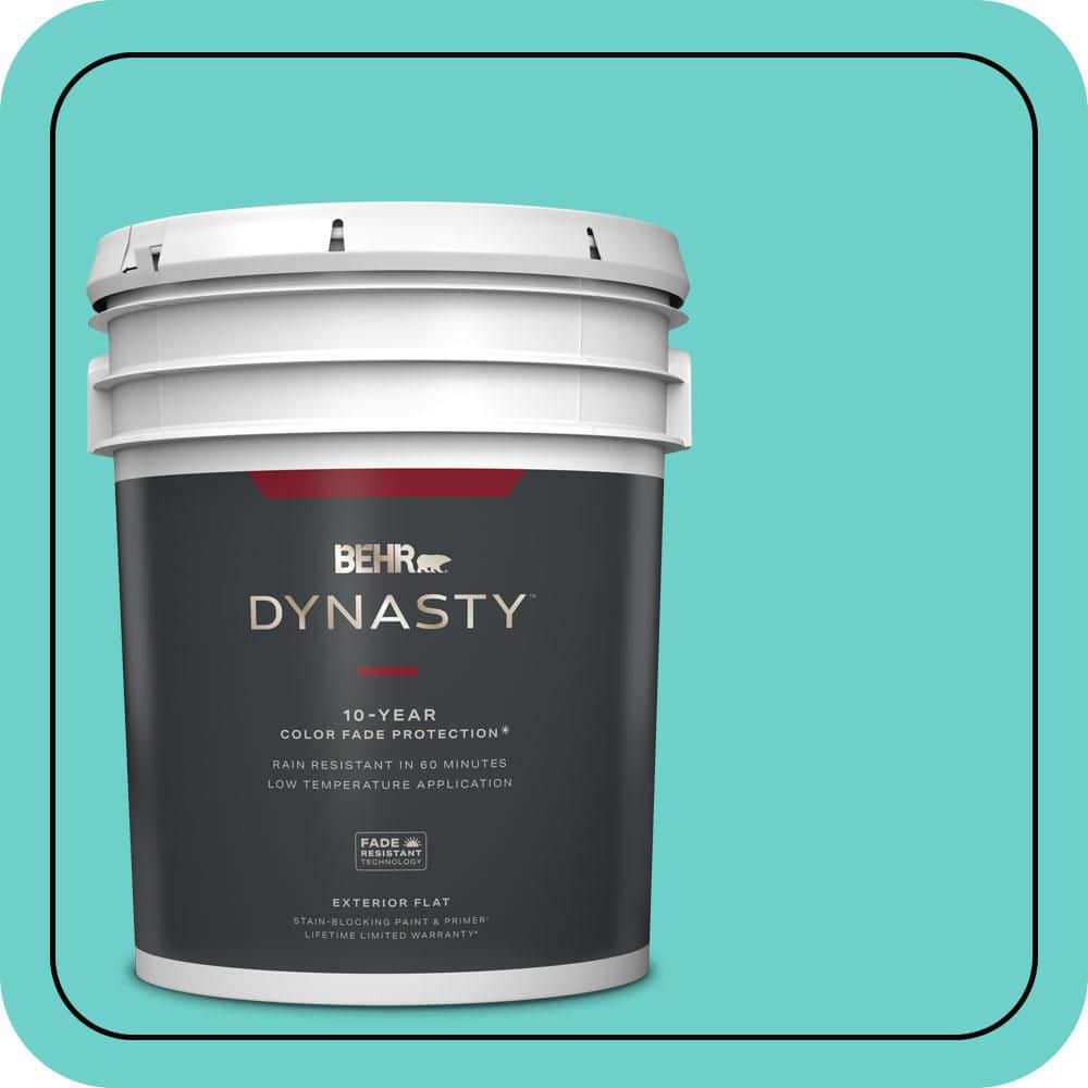 BEHR DYNASTY 5 gal. #P450-4 Hidden Sea Glass Flat Exterior Stain-Blocking Paint & Primer