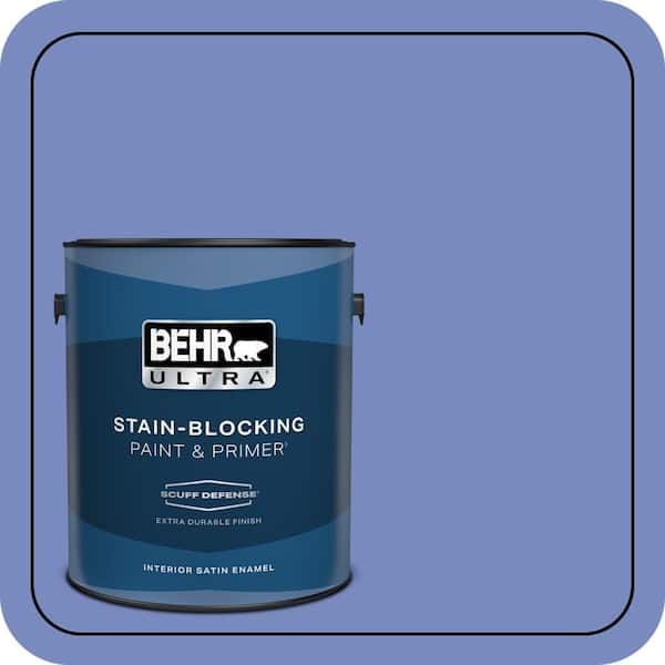 BEHR ULTRA 1 gal. #600B-5 Larkspur Bouquet Extra Durable Satin Enamel Interior Paint & Primer (2)