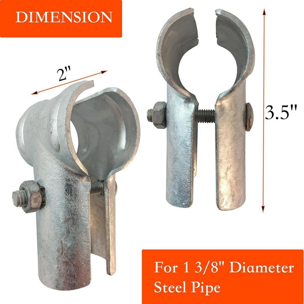 Afoxsos End Rail T Clamps Galvanized Fence Parts with Galvanized Steel-T Link Post Clamps in Silver (8 Pieces) (2)