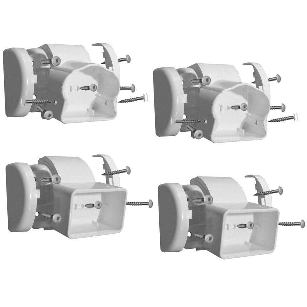 Veranda 3-1/2 in. x 3-1/2 in. x 3 in. Vinyl Traditional Stair Angle Bracket (4-Piece) (1)