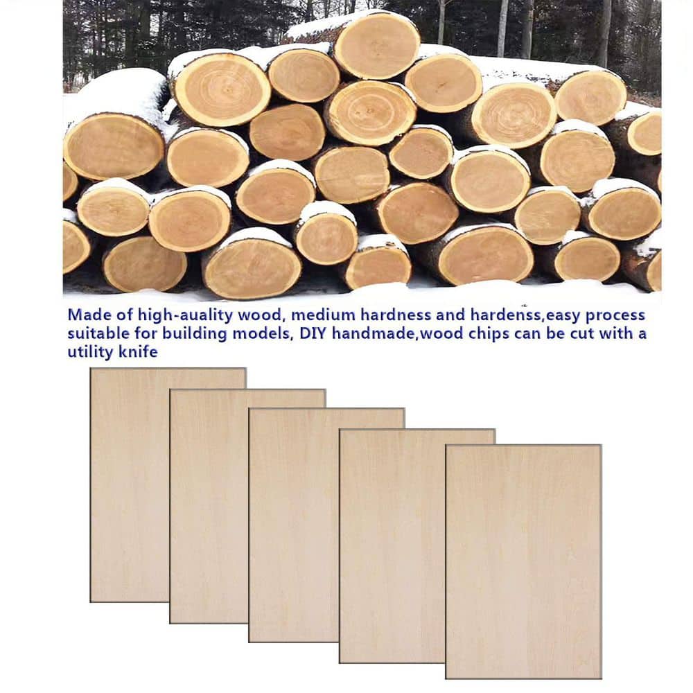 Afoxsos 1/16 in. x 3.94 in. x 5.9 in. Basswood Project Panel - 25-Pack Unfinished Sheets for DIY, Painting, Laser Engraving (3)