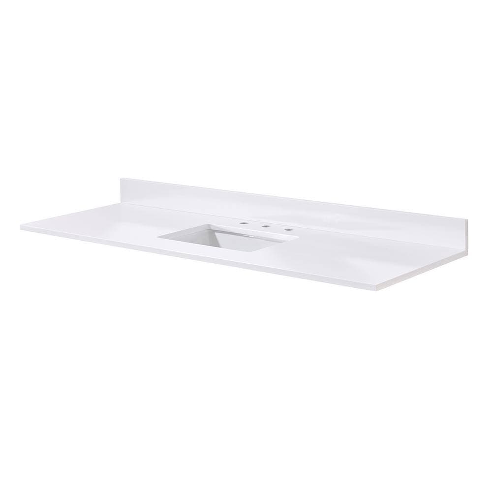 Altair Andalo 61 in. W x 22 in. D Engineered Stone Composite Vanity Top in Snow White with White Rectangular Single Sink (2)