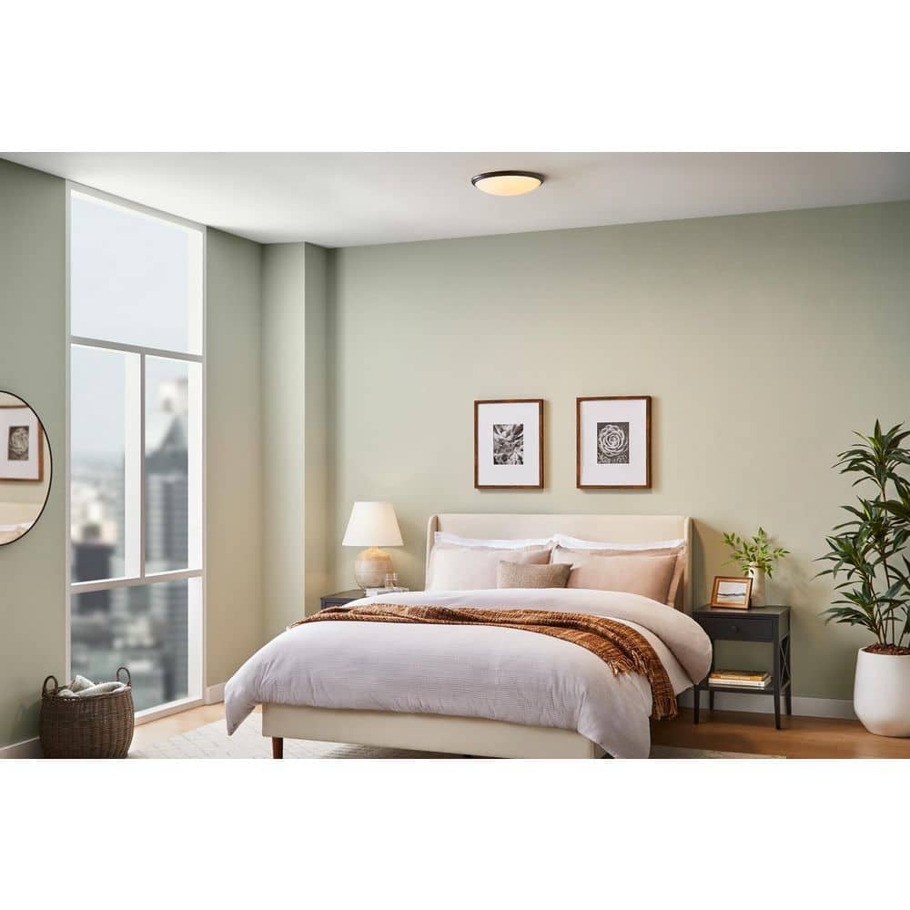 Commercial Electric 14 in. Light Matte Black and White Adjustable CCT Integrated LED Ceiling Flush Mount Fixture with Interchangeable Trim (3)