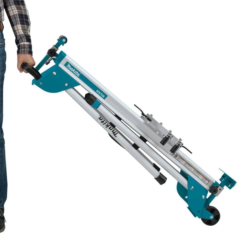 Makita 12 in. Dual-Bevel Sliding Compound Miter Saw with Laser with Compact Folding Miter Saw Stand (2)