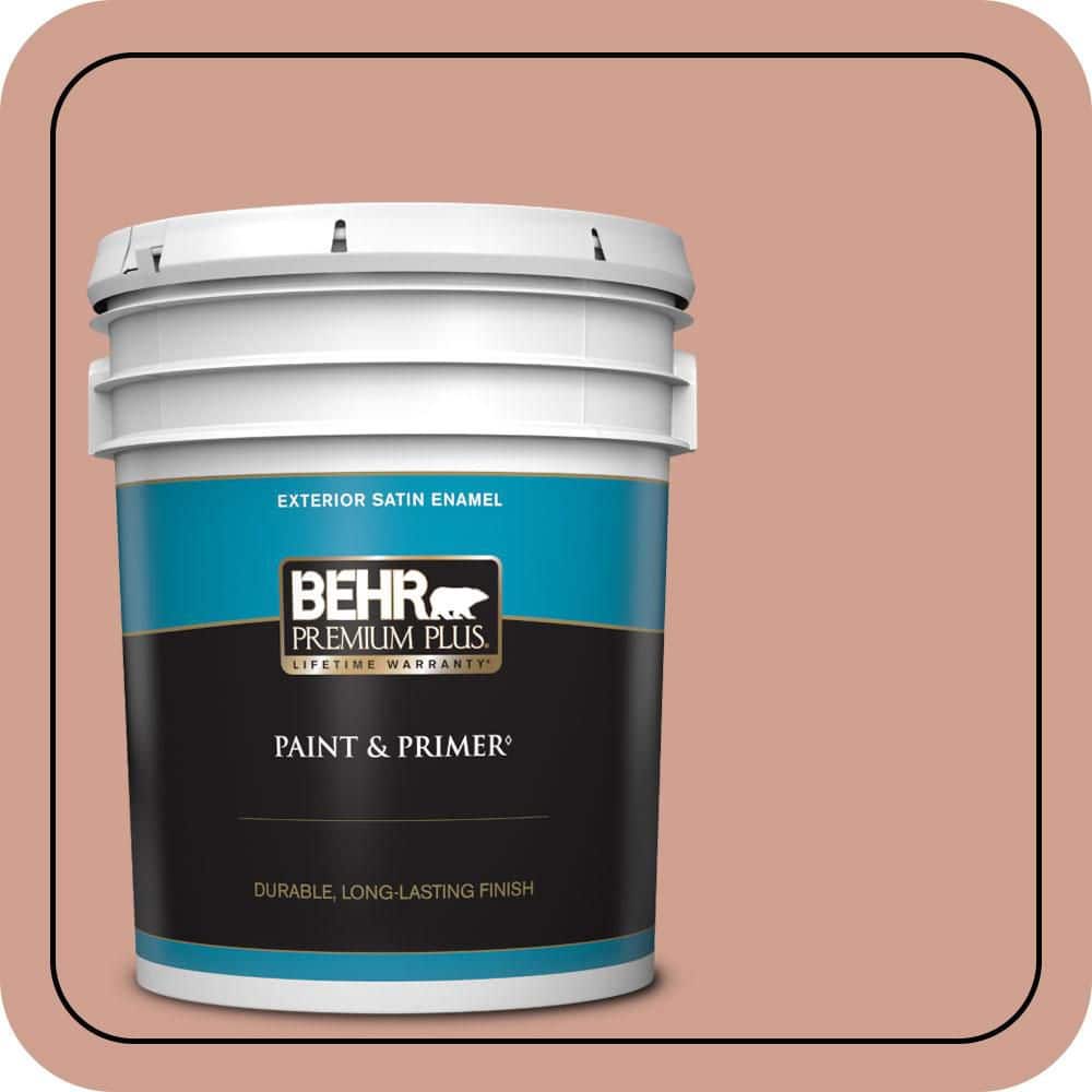 BEHR PREMIUM PLUS 5 gal. #S180-4 Shiny Kettle Satin Enamel Exterior Paint & Primer