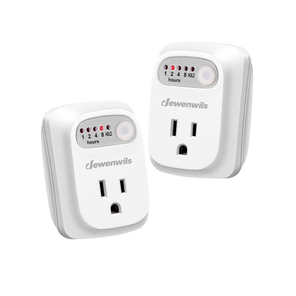 DEWENWILS Indoor Plug-In Countdown Digital Timer for Small Appliance with 1-Grounded Outlet, Auto Shut Off Safety Outlet, (2-Pack) (1)