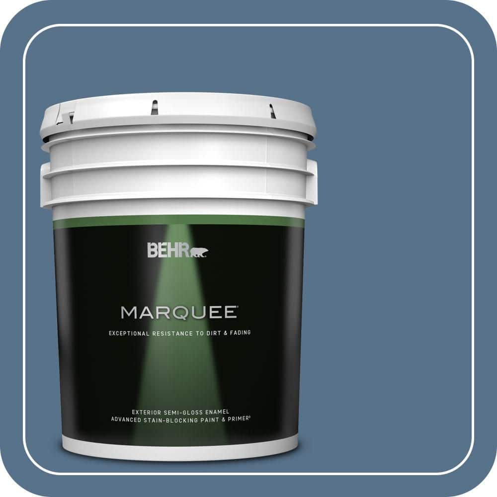BEHR MARQUEE 5 gal. #PPU14-01 Arrowhead Lake Semi-Gloss Enamel Exterior Paint & Primer