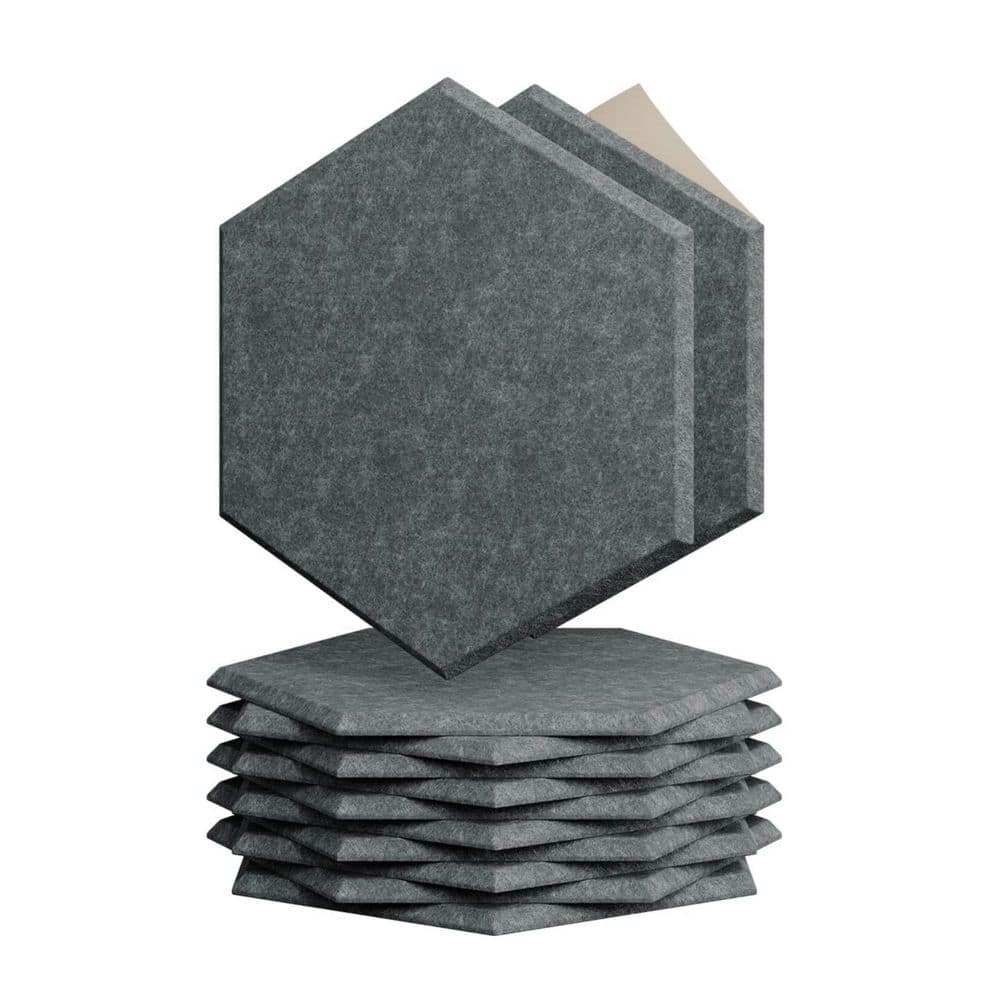 xinyoec Hexagon Moonlight Grey Acoustic Panels Sound Proof Foam, High Density Sound Absorbing Wall Panels for Home (12-Pack) (1)