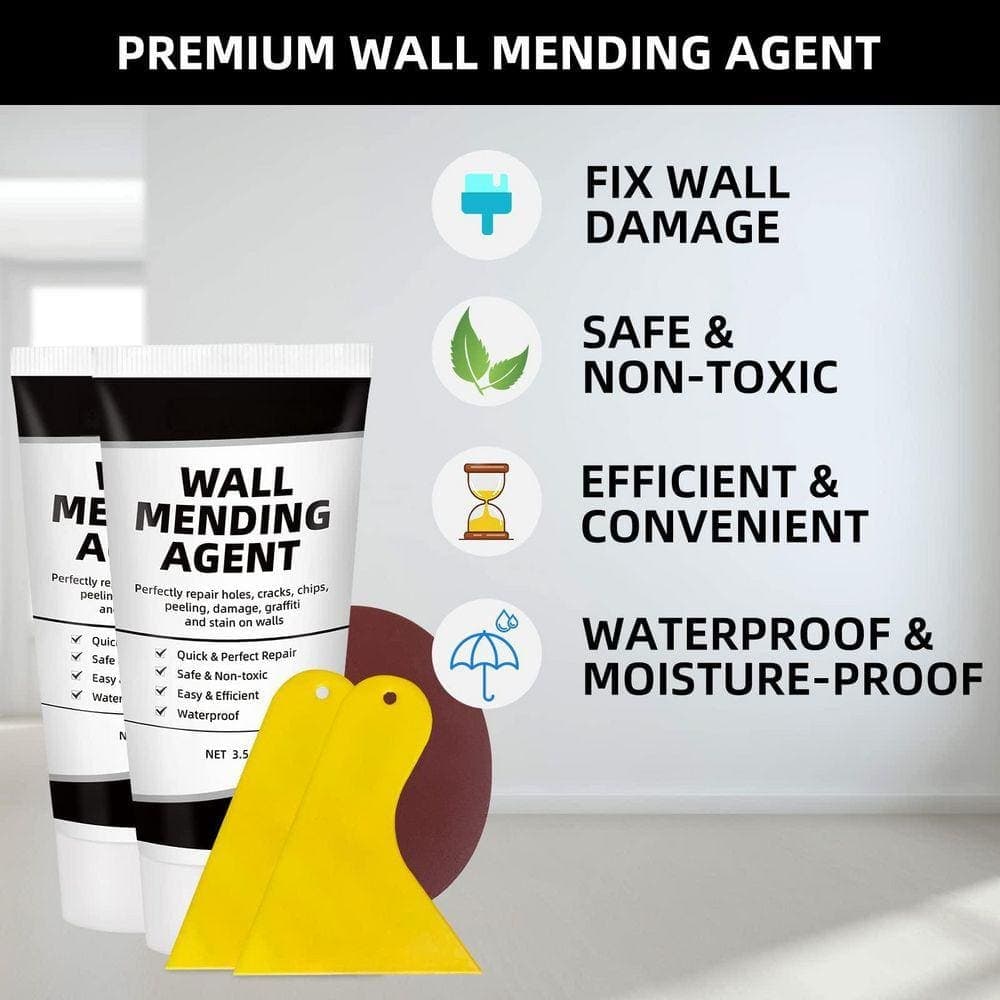 Angel Sar Drywall Repair Putty, Spackle Wall Repair Kit, Solution to Fill The Holes and Cracks for Filling Holes Quickly (2-Pack) (2)