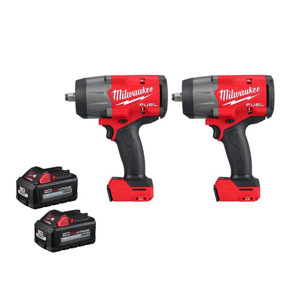 Milwaukee M18 FUEL 18V Lithium-Ion Brushless Cordless 1/2 in. Impact Wrench w/Friction Ring (2-Tool) w/(2) 6.0Ah Batteries (1)