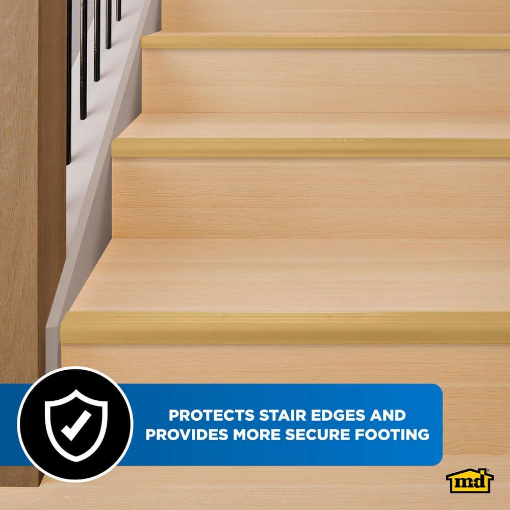 M-D Building Products 1-1/8 in. x 144 in. Aluminum Gold Hammered Stair Edging (3)