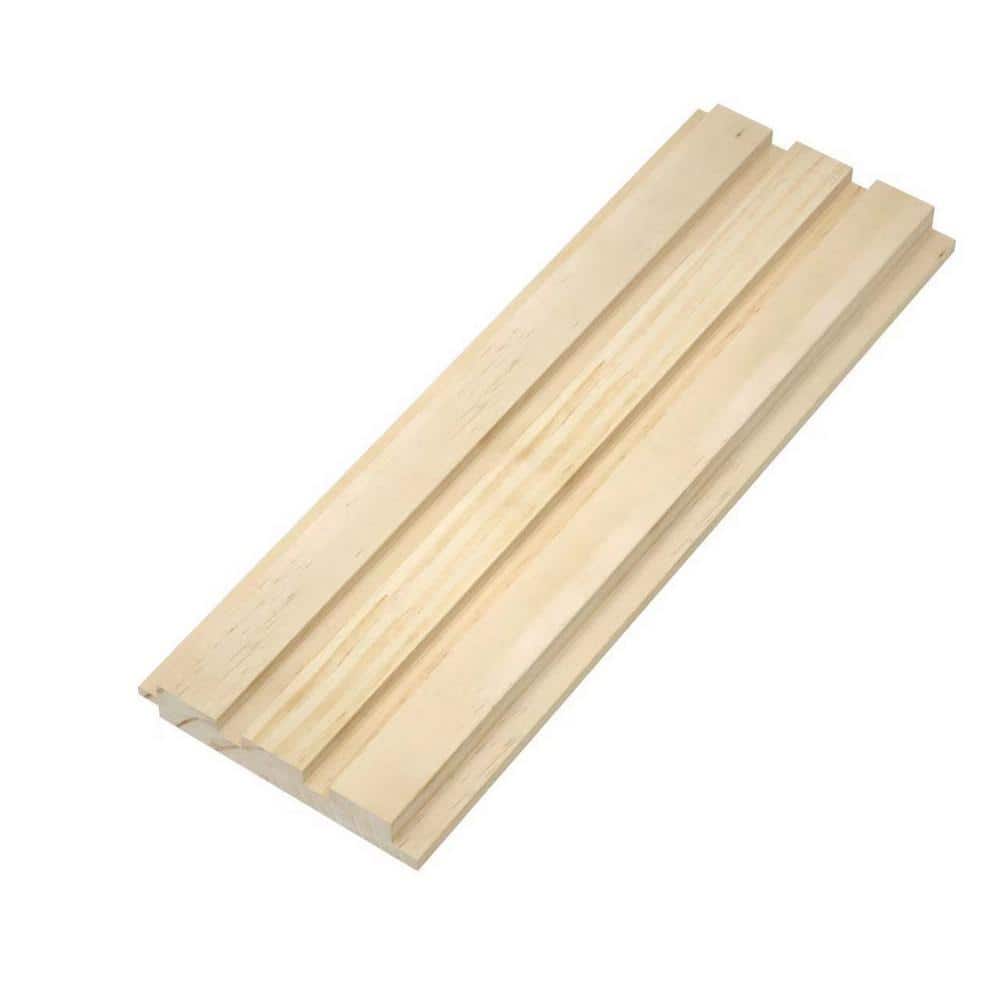 Ejoy 94.4 in. x 5 in x 0.8 in. Solid Wood Wall 3 Grid Siding Board (Set of 3-Piece) (1)