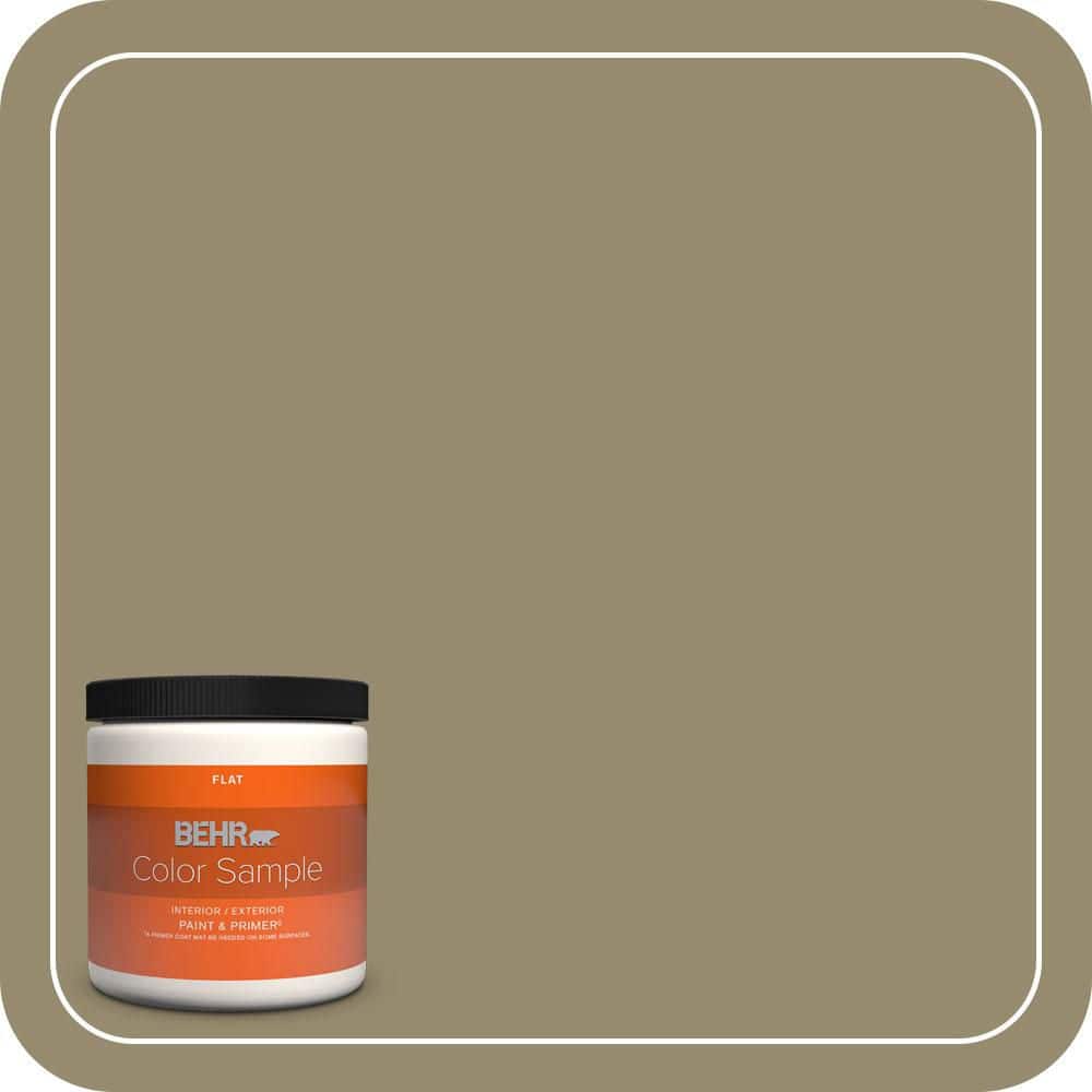 BEHR PREMIUM PLUS #PPU8-04 Urban Safari Flat Interior/Exterior Paint & Primer Color Sample (1)