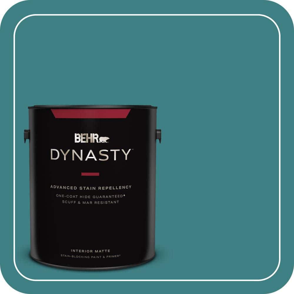 BEHR DYNASTY 1 gal. #510D-7 Pacific Sea Teal Matte Interior Stain-Blocking Paint & Primer