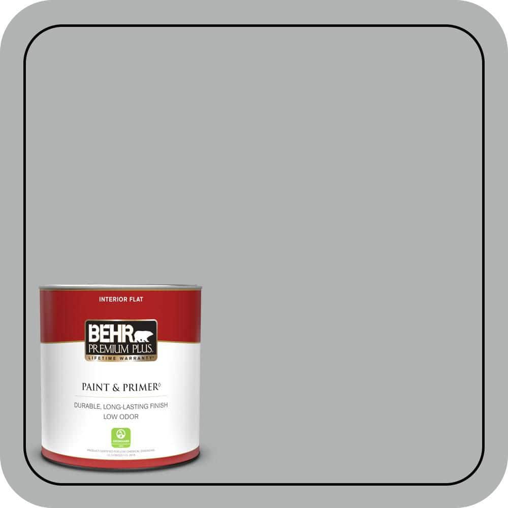 BEHR PREMIUM PLUS 1 qt. #PPU26-08 Silverstone Flat Low Odor Interior Paint & Primer