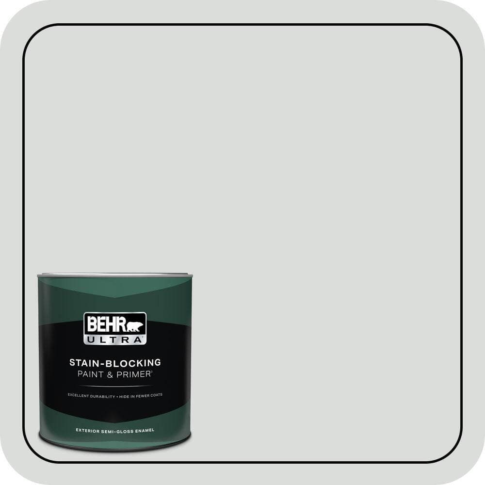 BEHR ULTRA 1 qt. #N500-1 Shiny Luster Semi-Gloss Enamel Exterior Paint & Primer