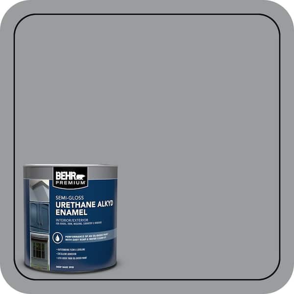 BEHR PREMIUM 1 qt. #N500-4 Pencil Sketch Semi-Gloss Enamel Urethane Alkyd Interior/Exterior Paint (2)