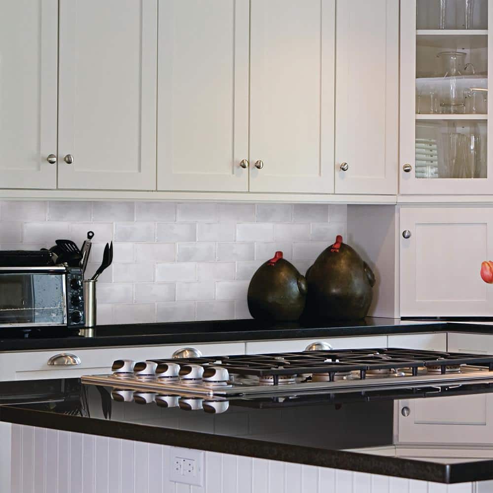 Jeffrey Court Blanco Rustico White 3 in. x 6 in. Glossy Ceramic Wall Tile (0.125 sq. ft. /Each) (3)