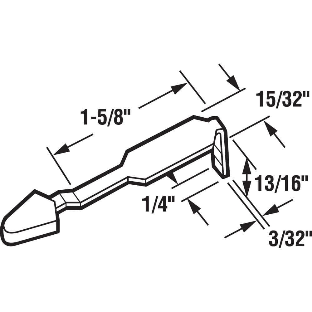 Prime-Line 1-5/8 in., Sliding Door Latch Lever, Adams Rite (2)