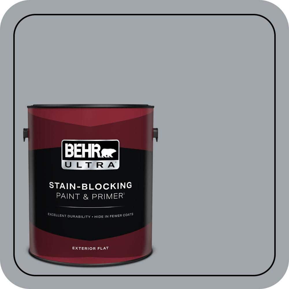 BEHR ULTRA 1 gal. #PPU26-19 Chance of Rain Flat Exterior Paint & Primer