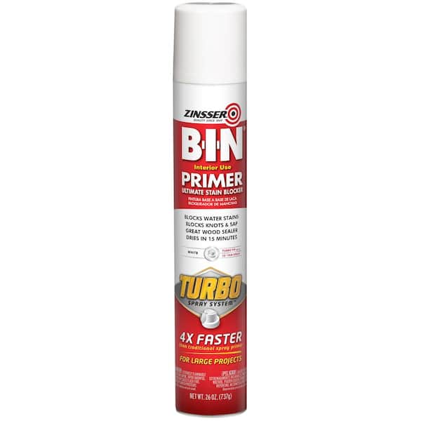 Zinsser B-I-N 26 oz. Turbo White Shellac-Based Interior/Spot Exterior Primer and Sealer Spray (2)