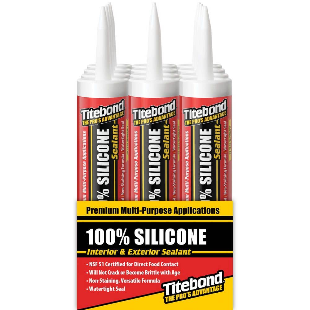 Titebond 10.1 Oz. 100% Silicone Sealant Clear (12-Pack)