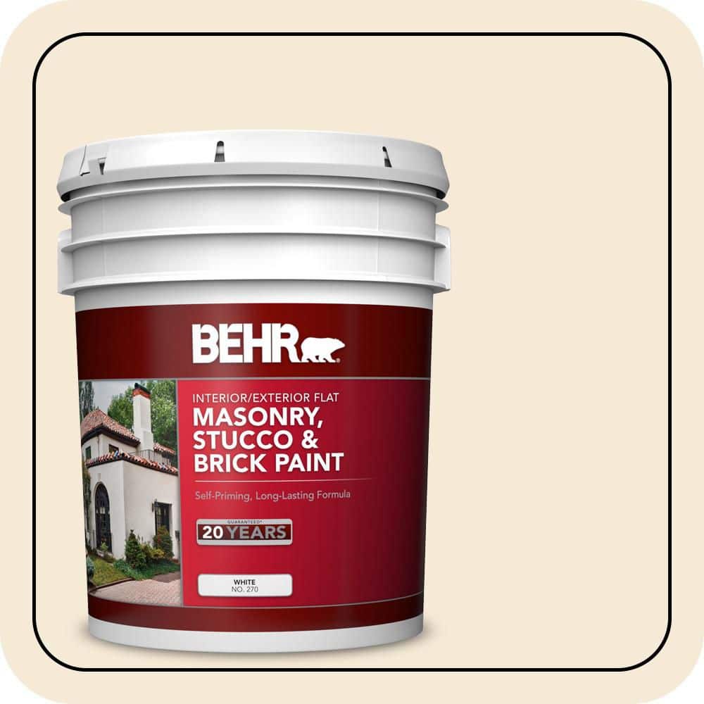 BEHR 5 gal. #BXC-47 Marquee White Flat Interior/Exterior Masonry, Stucco and Brick Paint (1)
