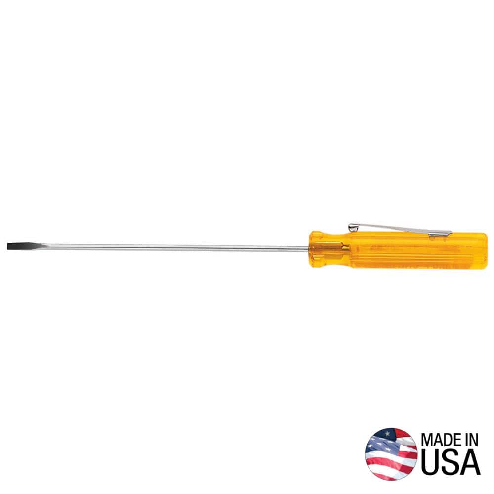 Klein Tools 1/8 in. Cabinet-Tip Pocket Clip Flat Head Screwdriver with 2 in. Round Shank (1)