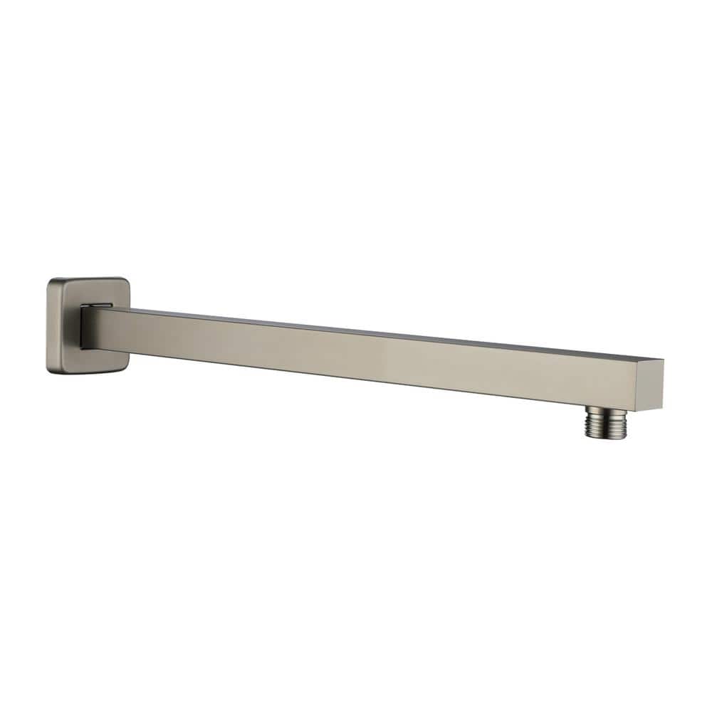 CASAINC 16 in. Square Wall Mount Standard Shower Arm and Flange, Brushed Nickel (1)