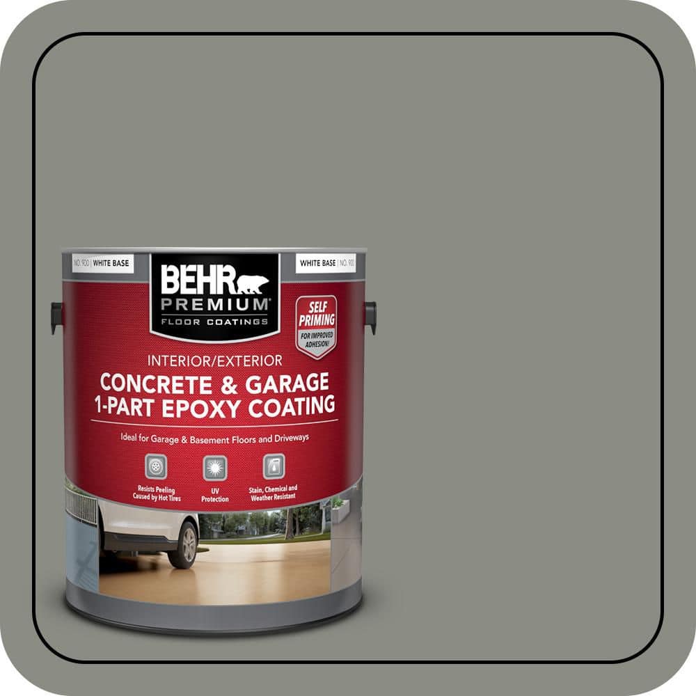 BEHR PREMIUM 1 gal. #N380-5 Naturalist Gray Self-Priming 1-Part Epoxy Satin Interior/Exterior Concrete and Garage Floor Paint