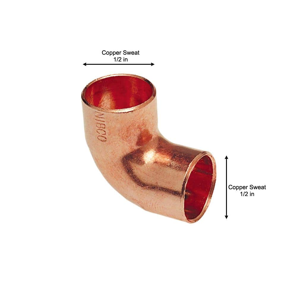 Everbilt 1/2 in. Wrot Copper 90-Degree Cup x Cup Elbow Fitting Pro Pack (50-Pack) (3)