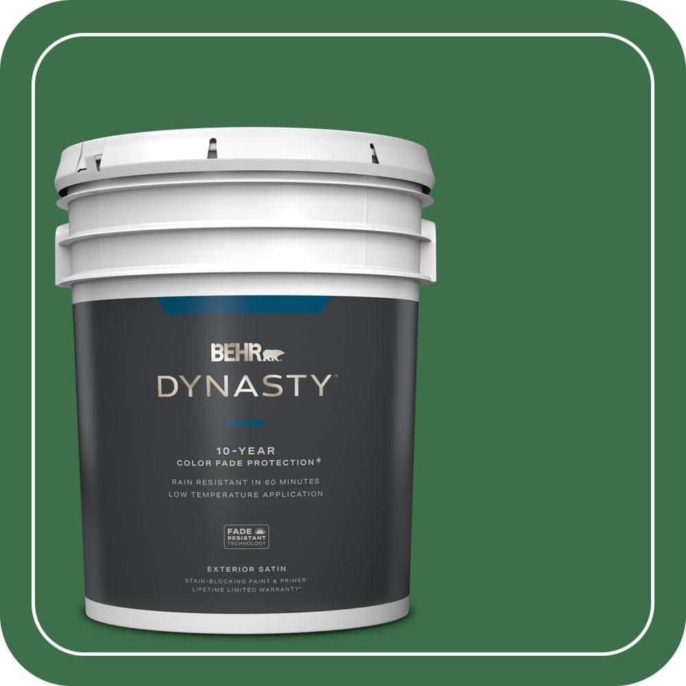 BEHR DYNASTY 5 gal. #S-H-450 Parsley Sprig Satin Enamel Exterior Stain-Blocking Paint & Primer