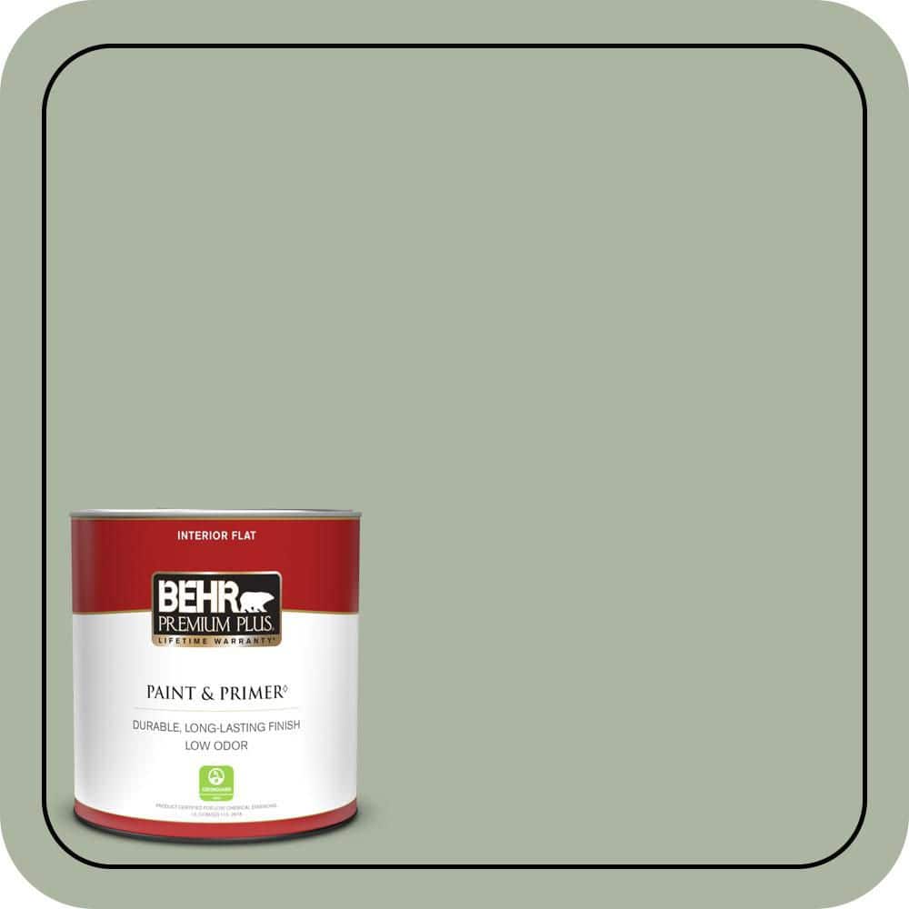 BEHR PREMIUM PLUS #430E-3 Laurel Mist Flat Low Odor & Primer (1)