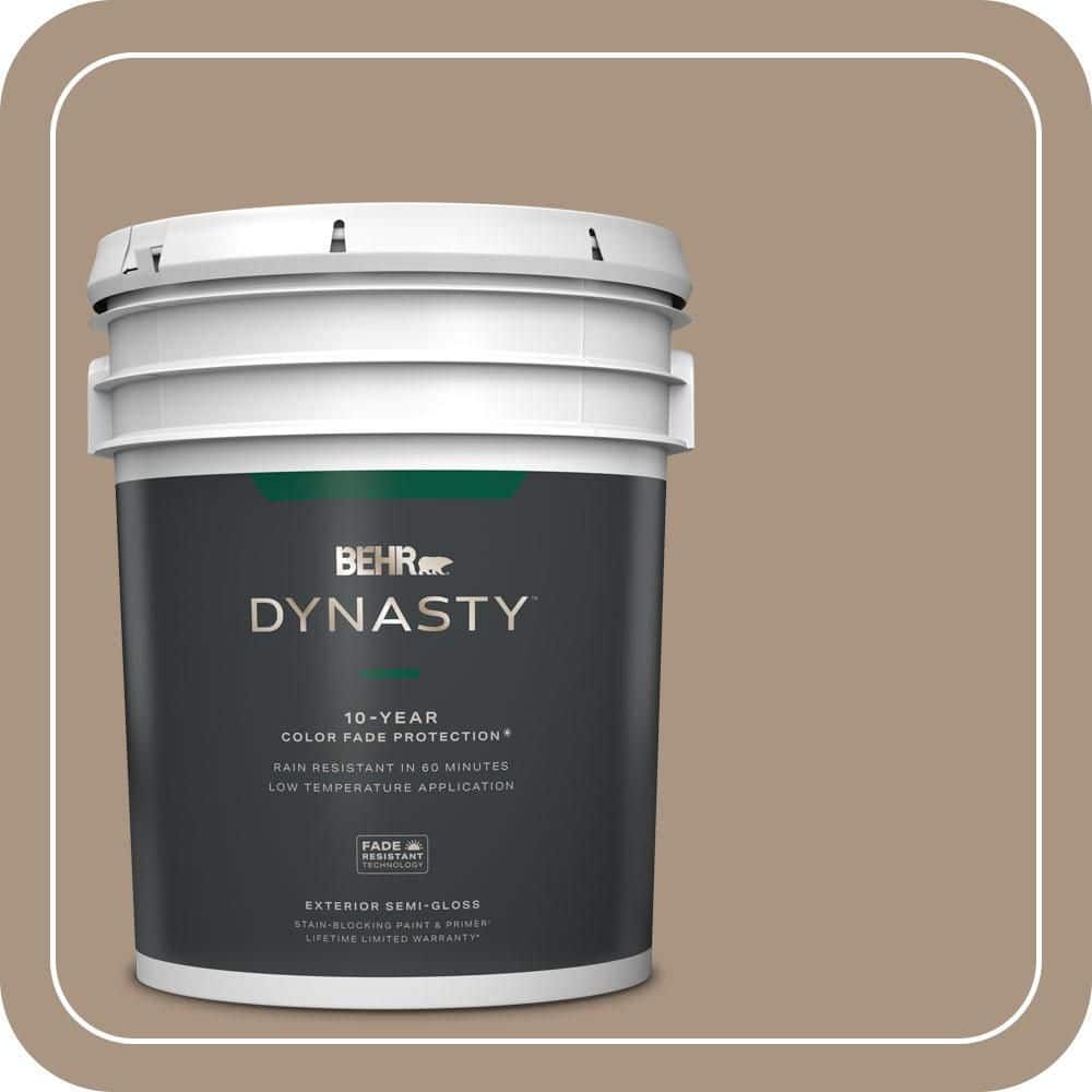 BEHR DYNASTY 5 gal. #T17-11 Silent Sands Semi-Gloss Enamel Exterior Stain-Blocking Paint & Primer