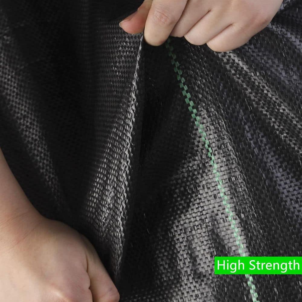 Unbranded Driveway and Landscape Fabric Heavy Duty Geotextile Ground Cover 1495 sq. ft. Weed Control Barrier Cloth Black (3)