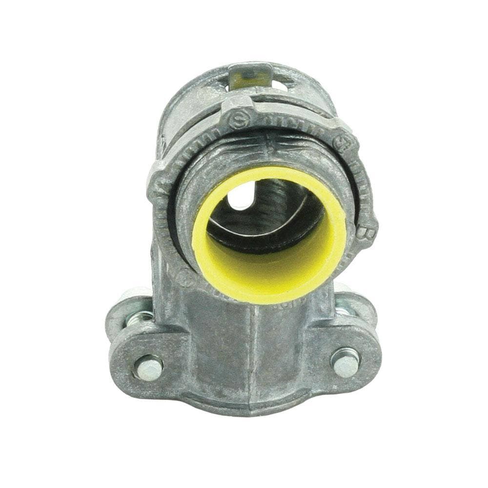 Commercial Electric 3/8 in. (1/2 in. Knockout) Flexible Metal Conduit (FMC) 90-Degree Connector with Insulated Throat (3)