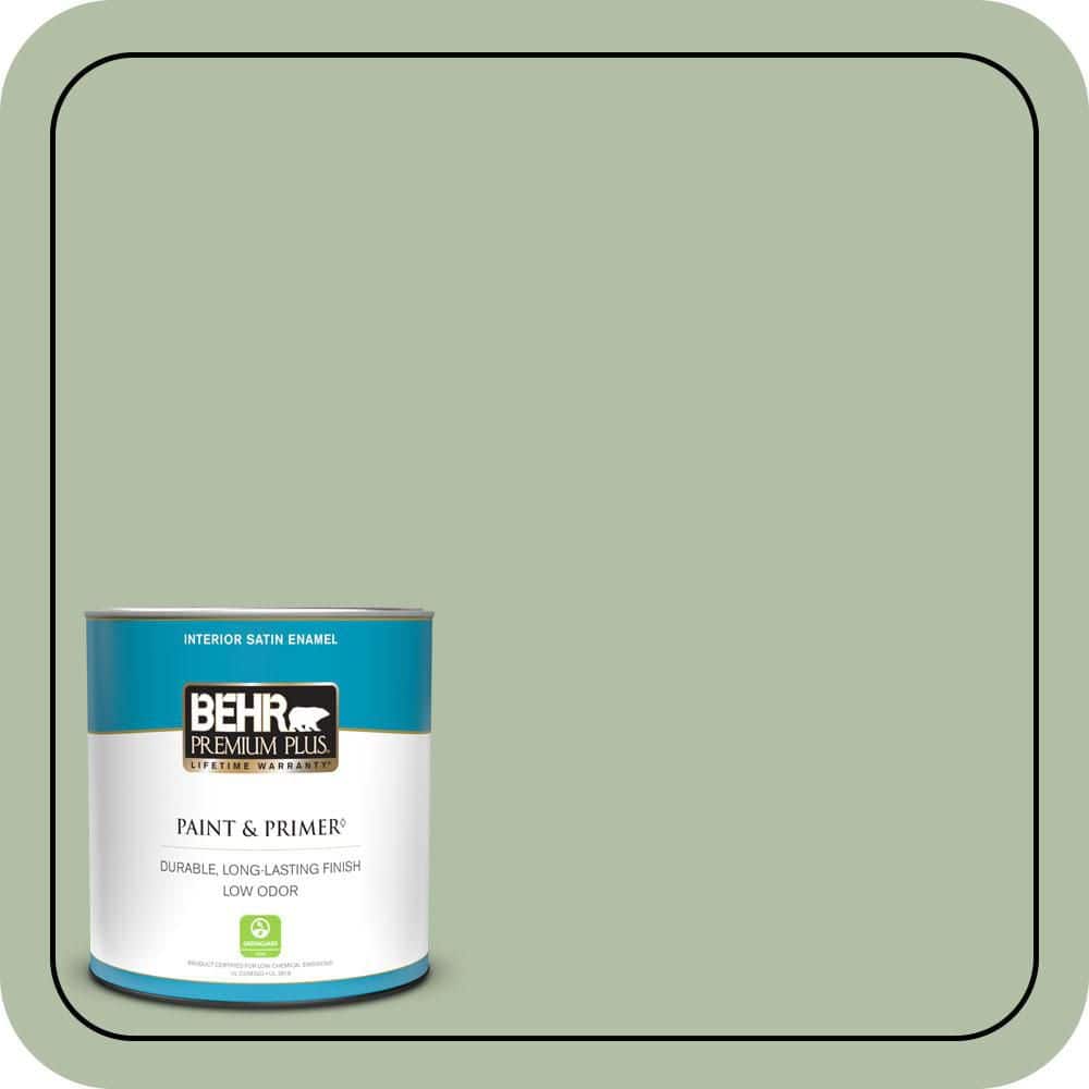 BEHR PREMIUM PLUS #S390-3 Creamy Spinach Enamel Low Odor & Primer (1)