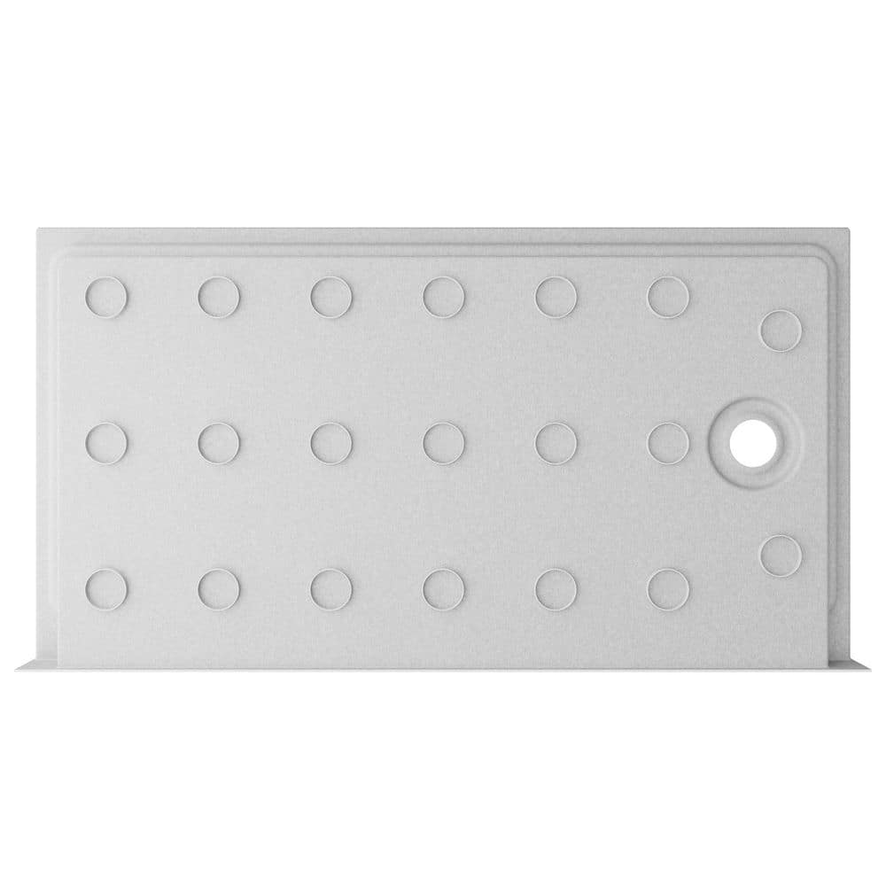 GLASSIC GC Series 32 in. L x 60 in. W Alcove Shower Pan Base in White with Left Hand Drain and Non-Slip Design (3)