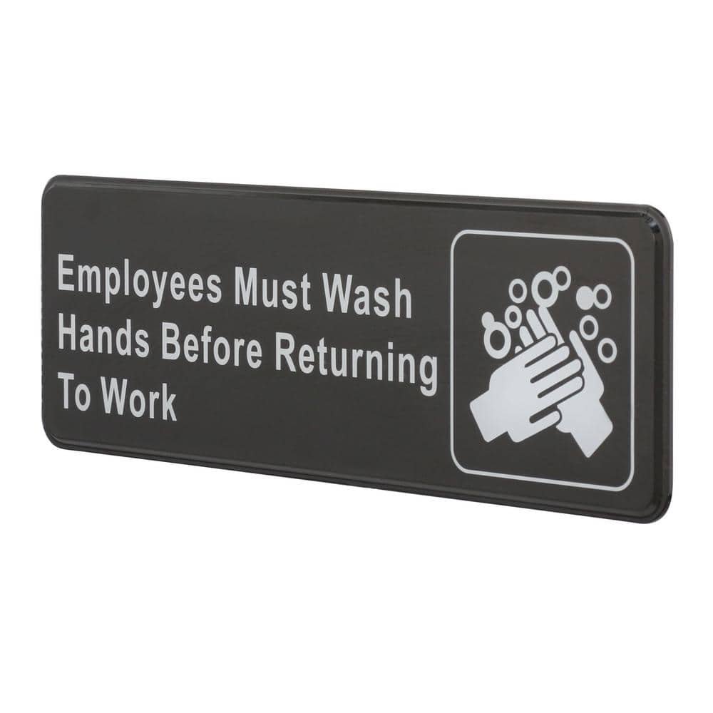 Everbilt 3 in. x 9 in. Plastic Employee Must Wash Hand Sign (3)